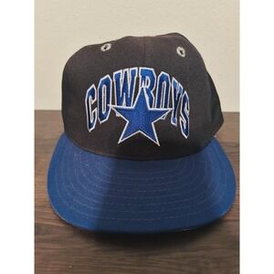 VTG DALLAS COWBOYS ANNCO FITTED HAT DOUBLE LOGO TEAM NFL MADE USA FOOTBALL 1990s